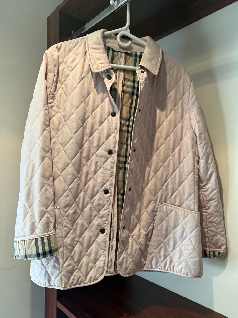 Quilted Light Pink Women's Burberry Jacket